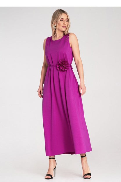 Stylish Figl sleeveless maxi dress in chic design, featuring a straight cut and floral embellishments, ideal for elegant summer gatherings, size EU 0.