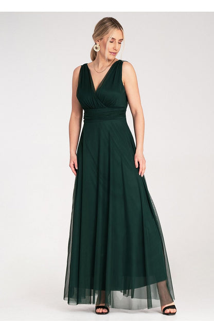 Full view of the Figl Maxi Sleeveless Dress styled elegantly for a formal occasion, perfect for evening wear.