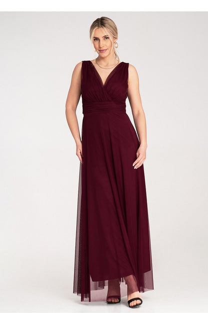 Full-length image of the Figl Elegant Maxi Sleeveless Cocktail Dress, emphasizing its flowing silhouette and elegant finish, perfect for cocktail events.