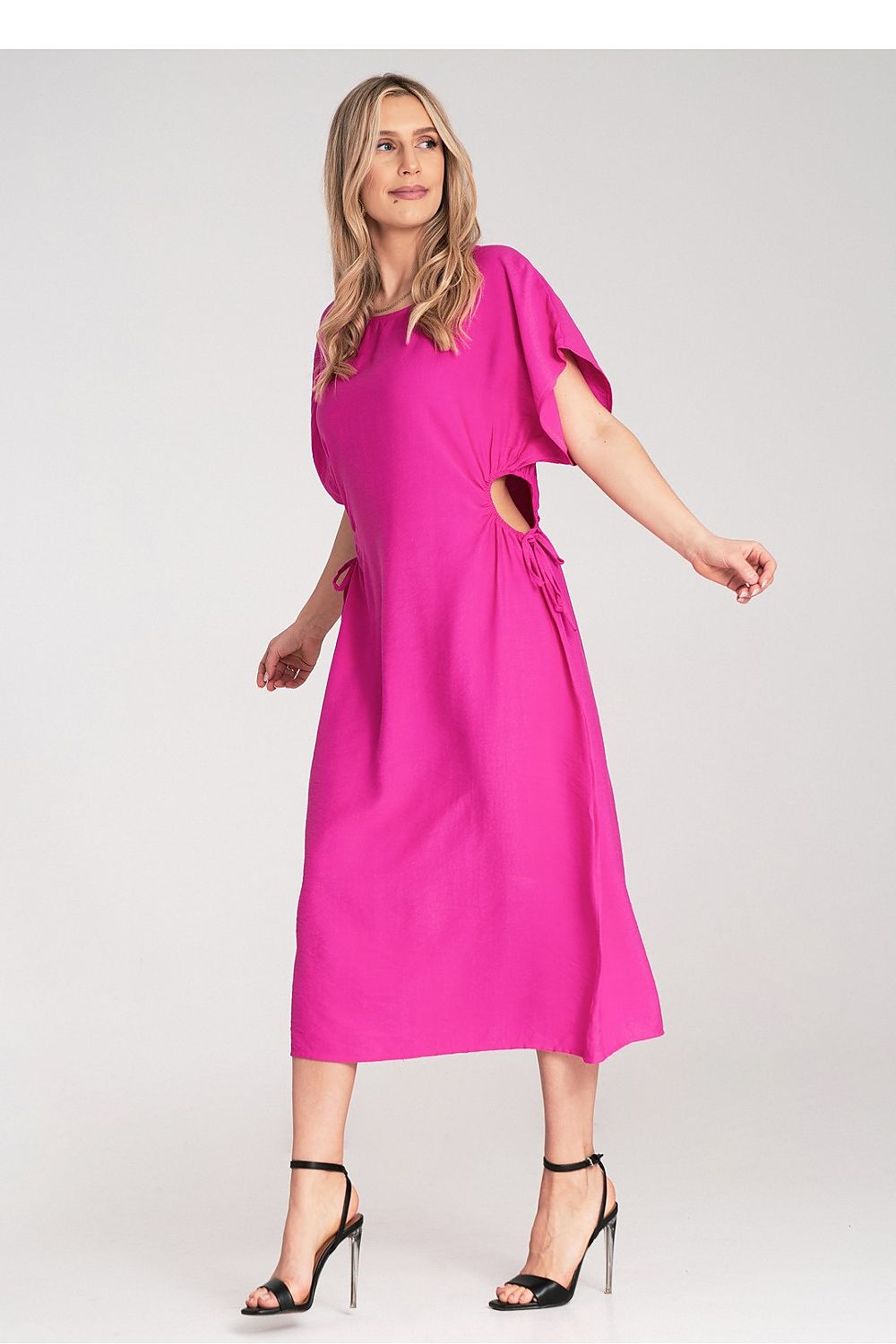 Chic luxury Figl midi dress in captivating design with round neckline and decorative details, size EU 0 for a refined silhouette.