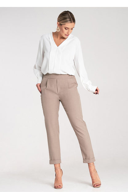 Luxurious women's trousers by Figl featuring slip pockets and a flattering silhouette ideal for elegant styling.
