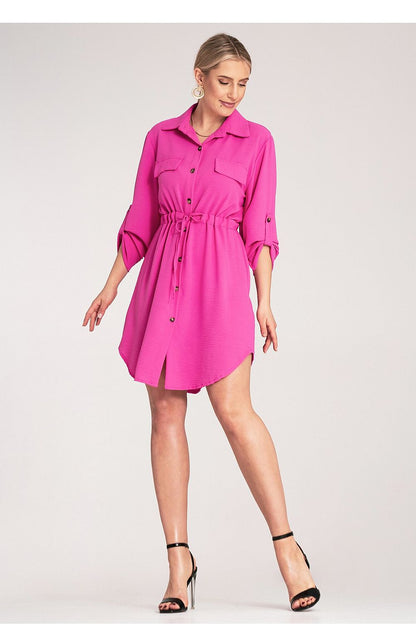Figl chic button-up shirt dress in a sophisticated fabric blend, ideal for versatile dressing and designed for EU S/M and US S/M sizes.