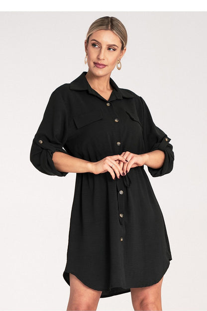 High-quality Figl shirt dress with adjustable sleeves, perfectly accentuating the figure, suited for any elegant occasion.