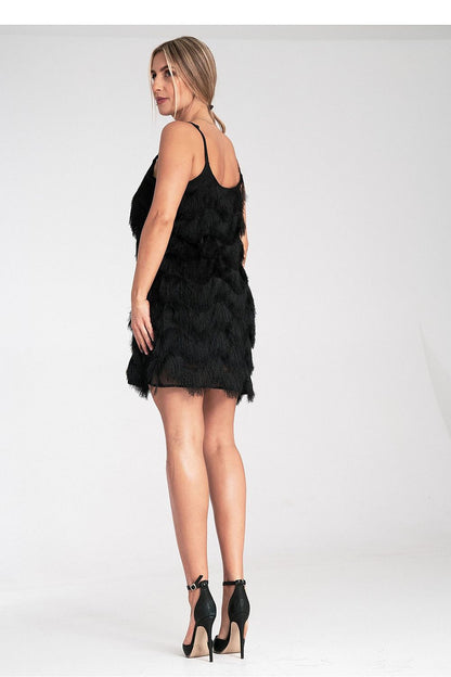 Detail view of Figl luxury maxi evening dress fabric, made from 95% polyester and 5% spandex for a comfortable, flattering fit.