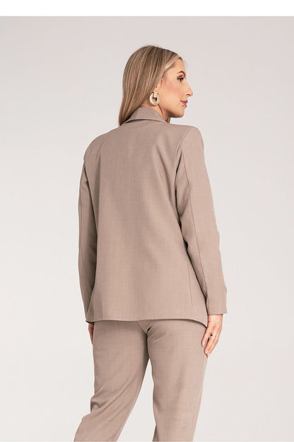 Elegant Figl Classic Cut Jacket in EU S/M, showcasing its timeless design, long sleeves, and luxurious lined interior.
