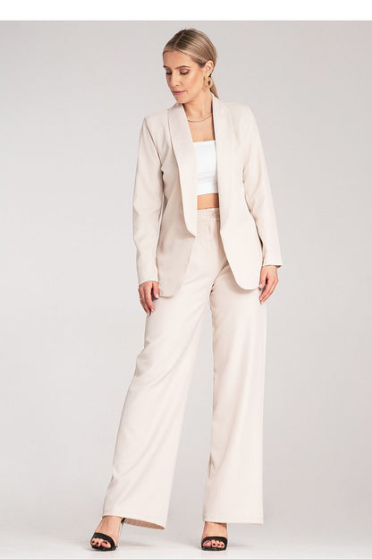 Detail view of Elegant Figl Classic Cut Jacket fabric, highlighting the quality polyester blend and classic silhouette.