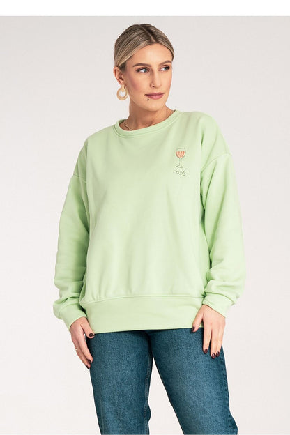 Luxurious Figl casual loose-fitting sweatshirt in soft cotton-blend, featuring subtle embroidery, ideal for relaxed outings. Available in EU S/M and US S/M.
