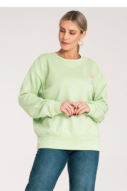 Elegant Figl sweatshirt showcasing long sleeves and ribbed cuffs, crafted from high-quality cotton and polyester blend, perfect for stylish comfort.