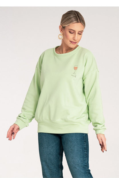 Elegant Figl sweatshirt featuring delicate embroidery on the chest, showcasing a refined yet relaxed style for everyday wear in sizes EU S/M - US S/M.