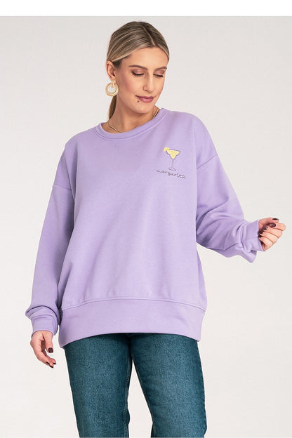 Sophisticated long-sleeve Figl sweatshirt with ribbed cuffs, crafted from premium cotton-blend for a chic casual look in EU S/M - US S/M.