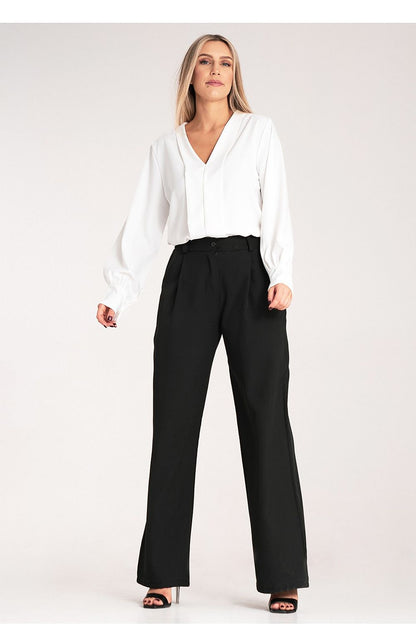 Stylish Figl Women's high-waisted trousers photographed against an elegant backdrop, ideal for chic and sophisticated looks.