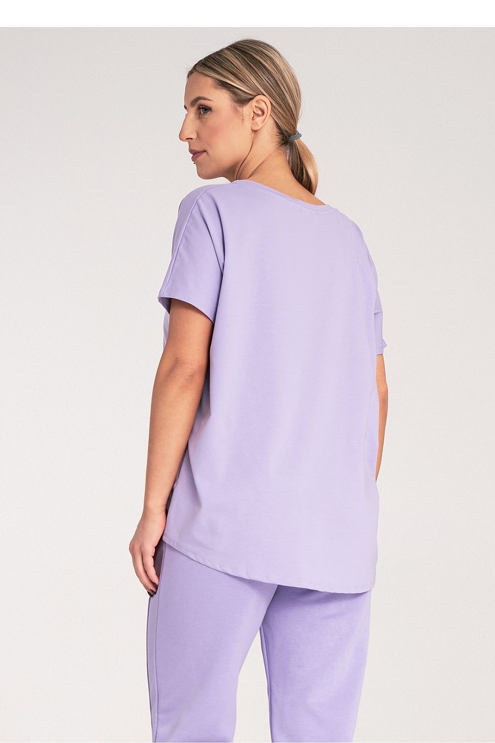 Luxury Women's Cotton-Blend T-Shirt by Figl, featuring short sleeves and a round neckline, perfect for stylish comfort.
