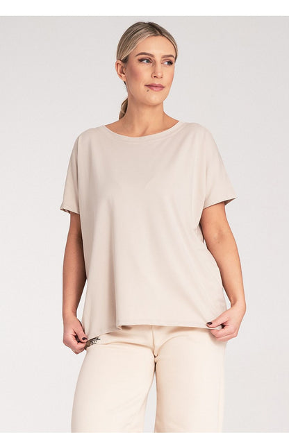 Luxurious Figl Women's T-Shirt in cotton-blend with short sleeves, ideal for sophisticated casual wear.
