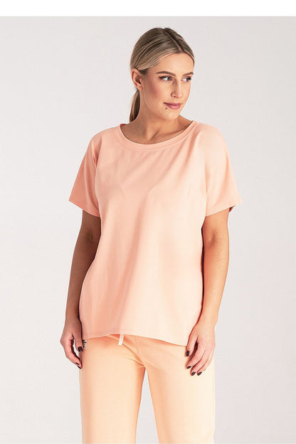 Luxury women's cotton-blend t-shirt by Figl, featuring short sleeves and a round neckline, size EU 0.