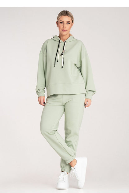 Luxury Figl cotton blend sweat suit featuring a stylish hoodie with contrasting drawstrings and adjustable waist pants, designed for comfort and elegance in size S/M.