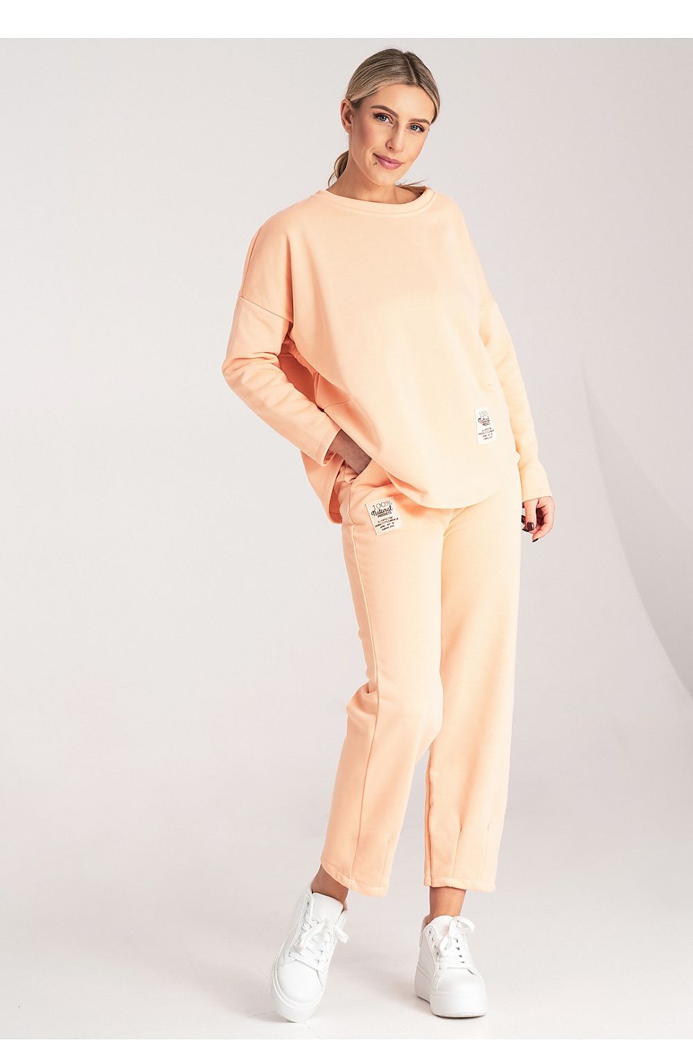Luxury Figl Cotton-Blend Sweatsuit Set for Women featuring a loose sweatshirt with long sleeves and round neckline in a stylish athleisure look.