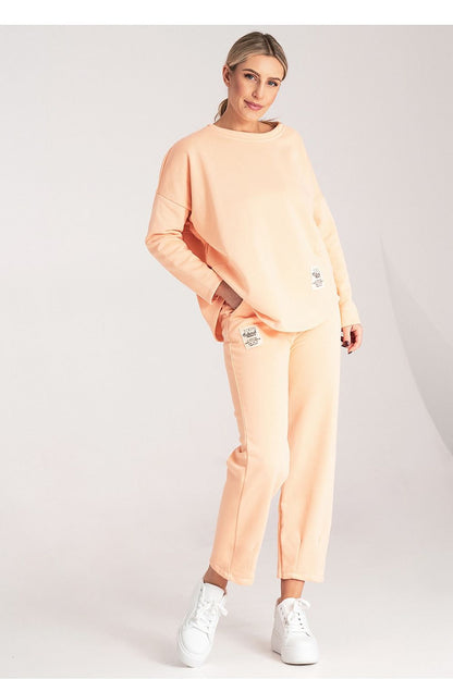 Luxury Figl Cotton-Blend Sweatsuit Set for Women featuring a loose sweatshirt with long sleeves and round neckline in a stylish athleisure look.
