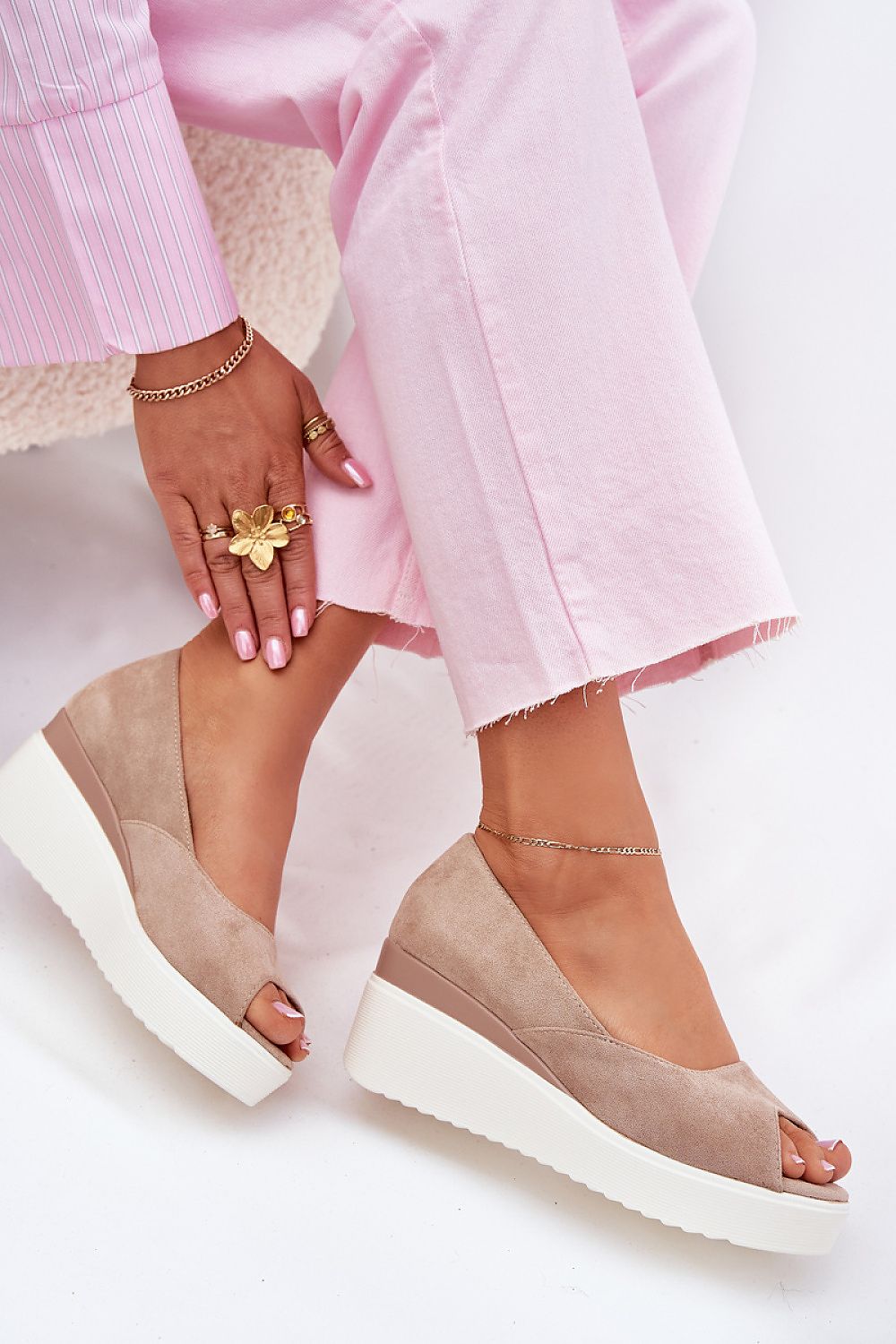 Stylish women's eco-suede wedge sandals by Step in Style, designed for ultimate comfort and summer elegance.