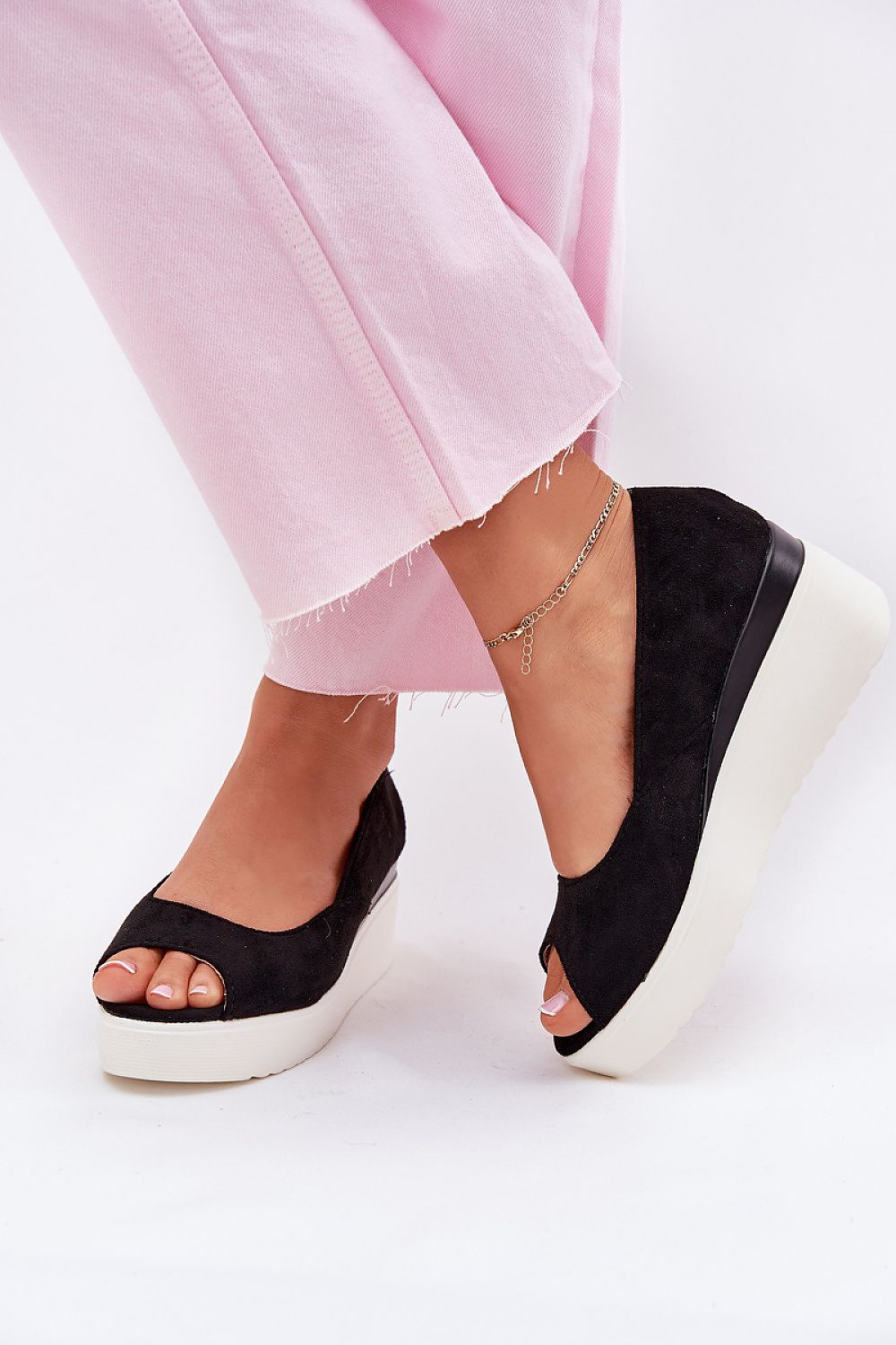 Stylish wedge heel sandals for women made from eco-suede by Step in Style, featuring a comfortable design and perfect for pairing with summer dresses and skirts.