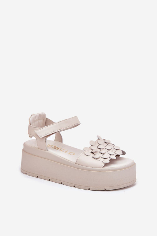 Chic Chebello sandals for women, crafted from premium natural leather, showcasing a sophisticated design with a platform for added height and comfort.