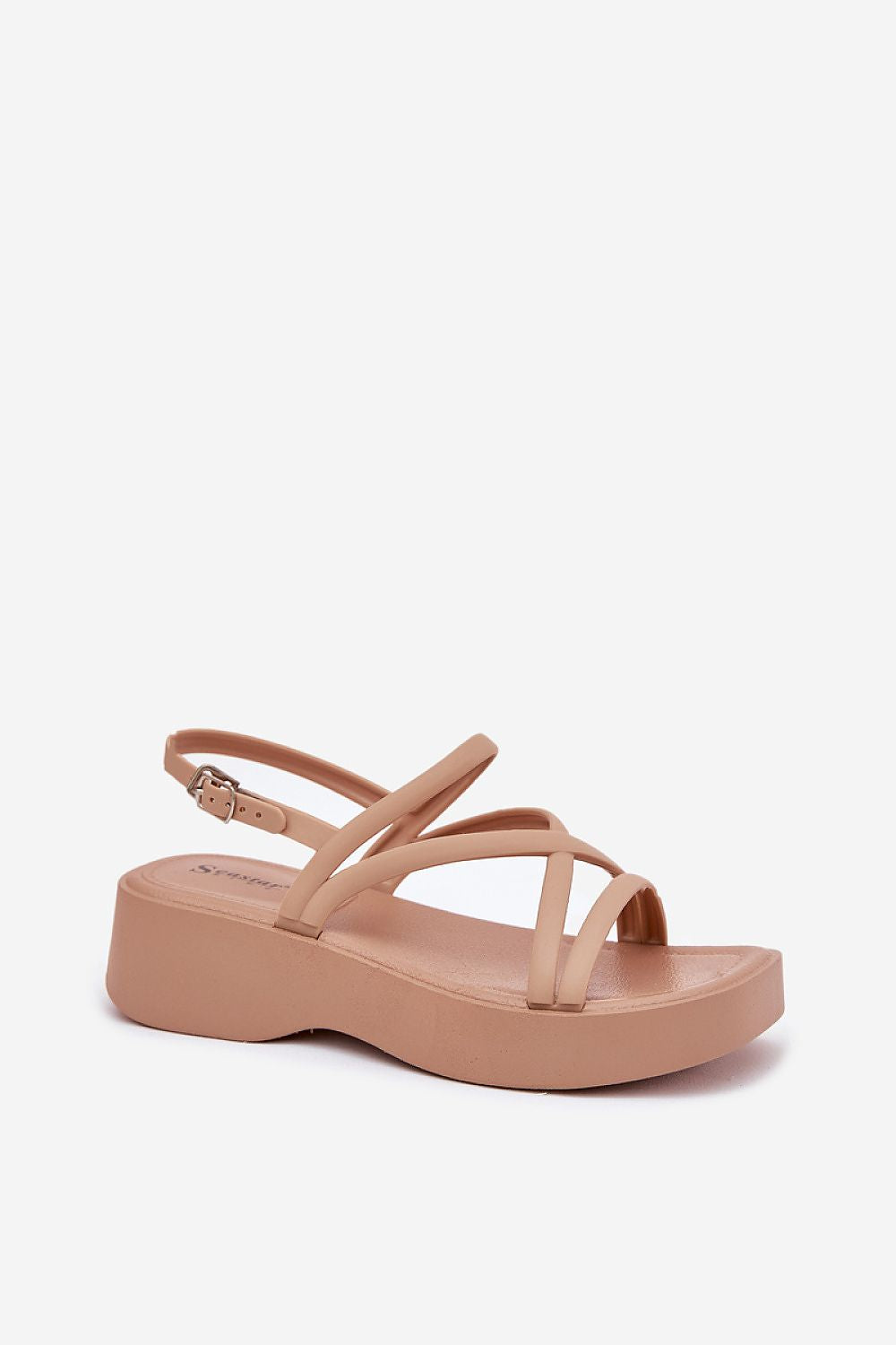 Elegant Luxury Women's Rubber Platform Sandals with Thin Straps by Step in Style, showcasing a chic design perfect for casual wear.