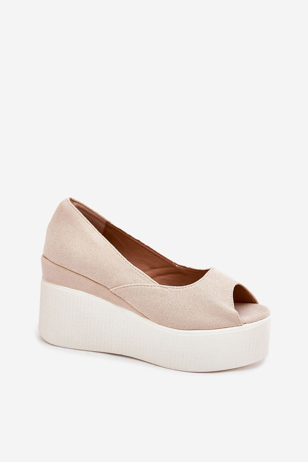 Stylish Women's Eco Suede Platform Wedge Sandals by Step in Style, featuring a 9cm heel height and designed for luxurious comfort.