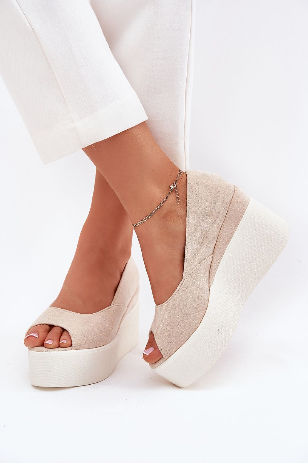Chic Women's Eco Suede Platform Wedge Sandals from Step in Style, perfect for summer outings with their elegant design and supportive wedge heel.