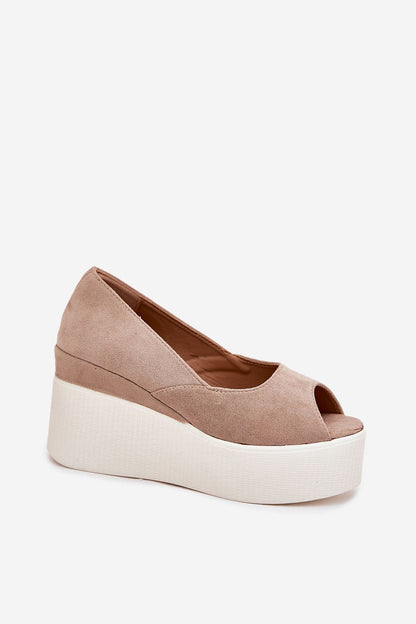 Fashion-forward Women's Eco Suede Platform Wedge Sandals by Step in Style, crafted for unparalleled comfort and style with a captivating design.