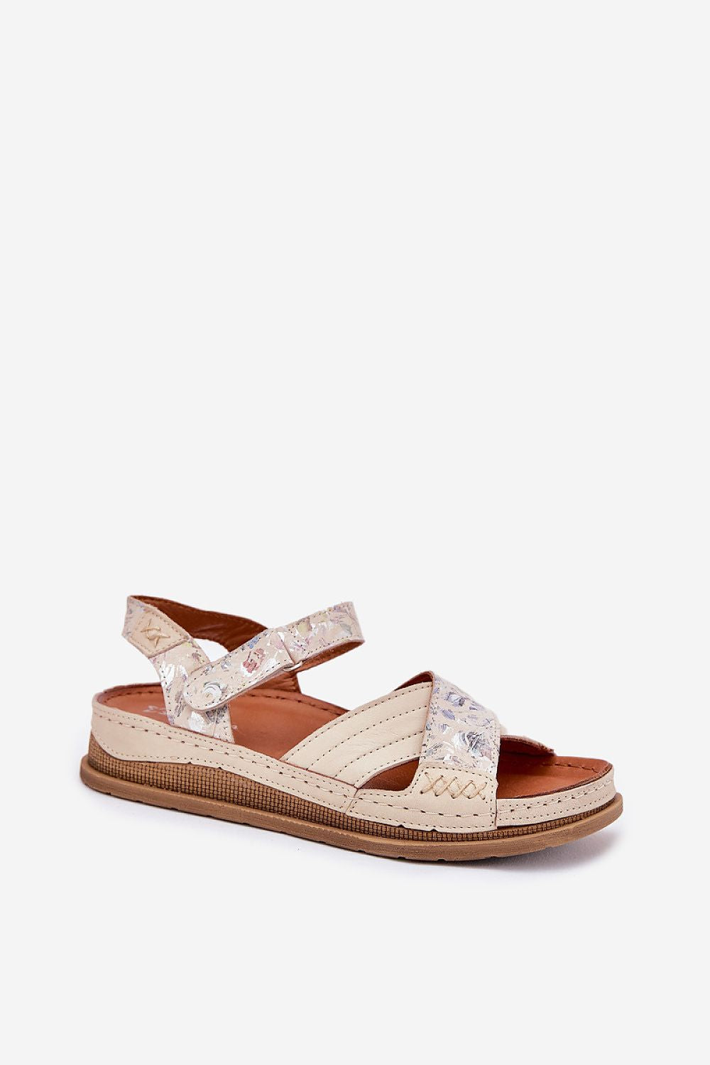 Stylish Maciejka Women's Leather Platform Sandals with Velcro fastening, designed for summer elegance, available in EU sizes 36-41 from the esteemed brand Step in Style.