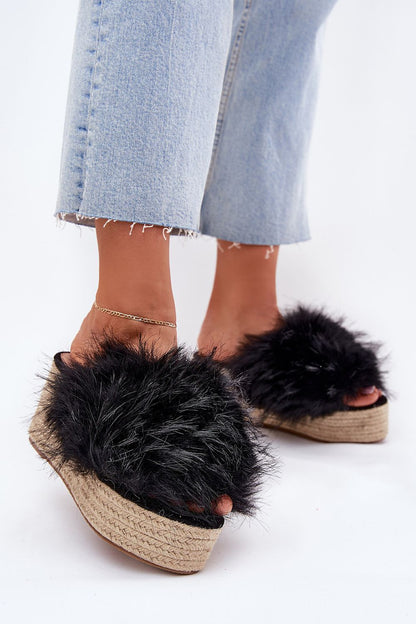 Lifestyle shot showcasing Step in Style ladies' wedge platform slippers on a sunlit terrace, ideal for summer fashion.