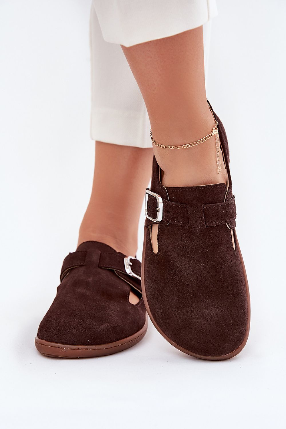 Luxurious barefoot shoes by Step in Style featuring a wide toe box, crafted from premium suede leather with a natural leather footbed for ultimate comfort. Perfect for elegant everyday wear.