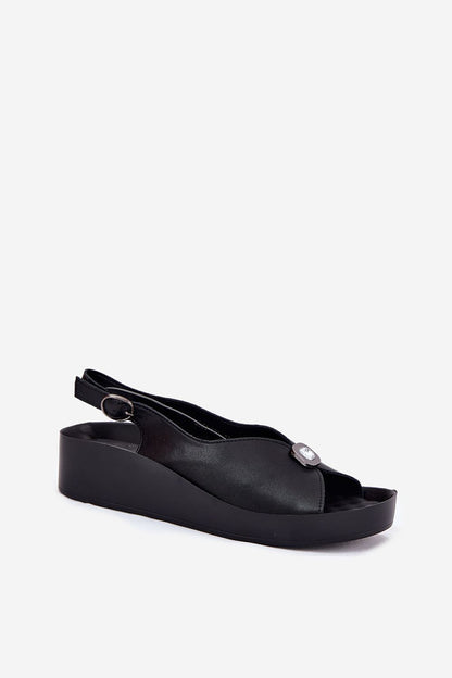 Luxury S.Barski Women's Leather Sandals with Adjustable Strap and Elegant Design, brought to you by Step in Style for fashionable comfort.