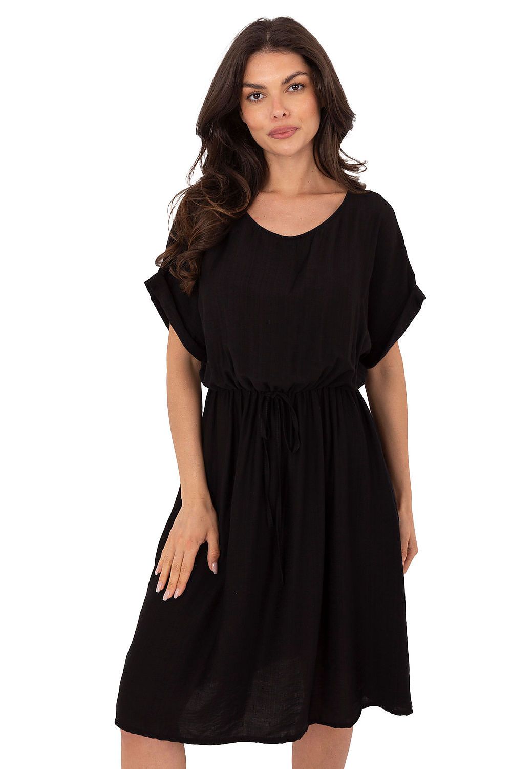 Stylish Italy Moda viscose dress with a flattering flared silhouette, ideal for both casual and semi-formal occasions.