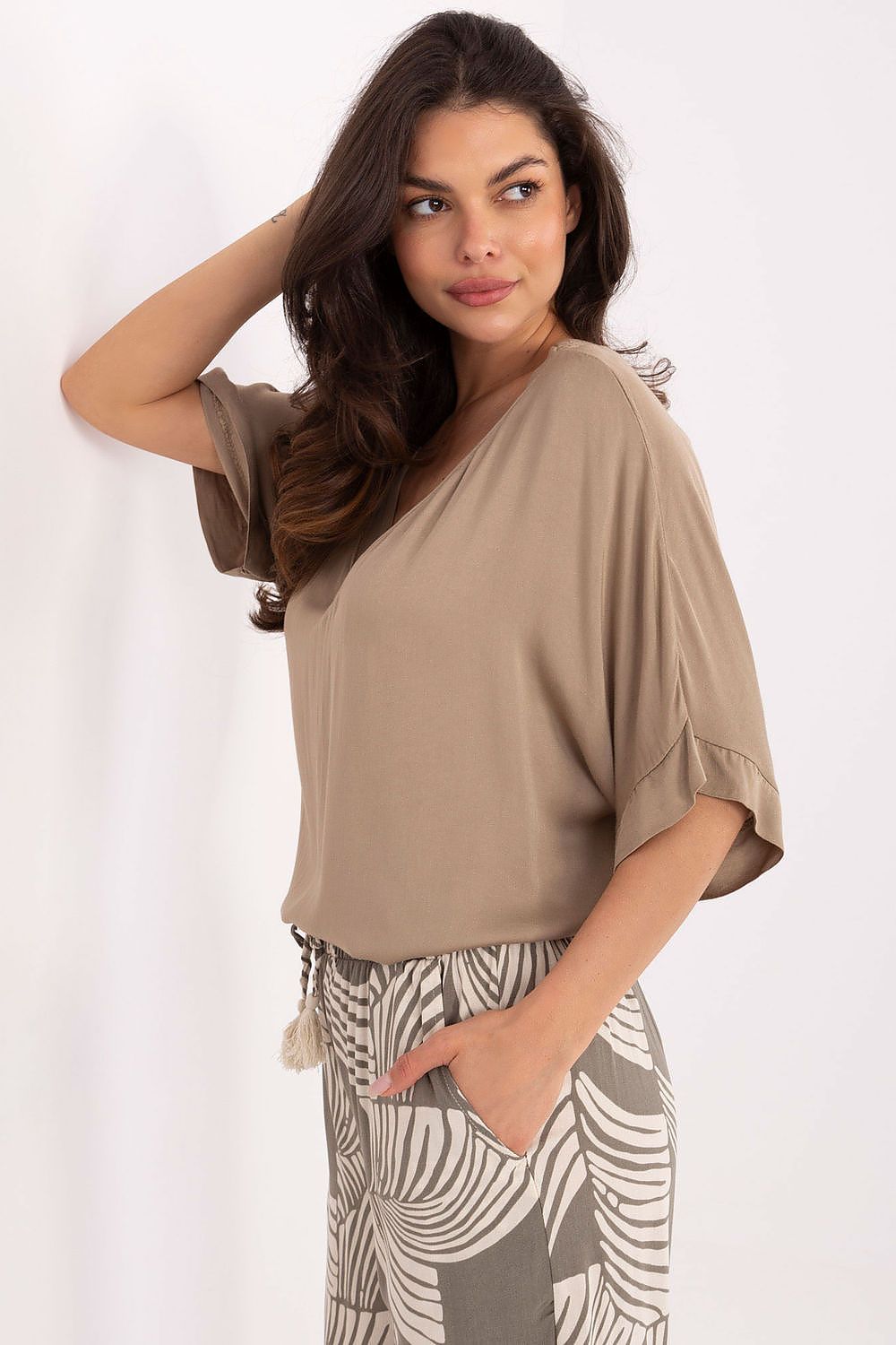Sophisticated and stylish Viscose Blouse by Och Bella, designed for comfort and elegance, perfect for any occasion.