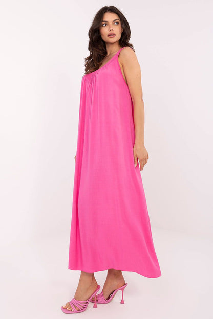 Chic Och Bella Summer Midi Dress designed for comfort and ease with its oversized fit, highlighting a feminine V-neck for an effortlessly luxurious look.