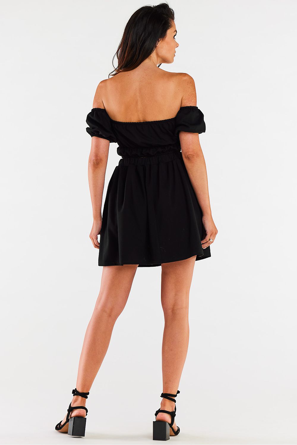 Infinite You flared skirt displayed on a model, highlighting the flattering silhouette and comfortable elastic waist, perfect for chic everyday wear.