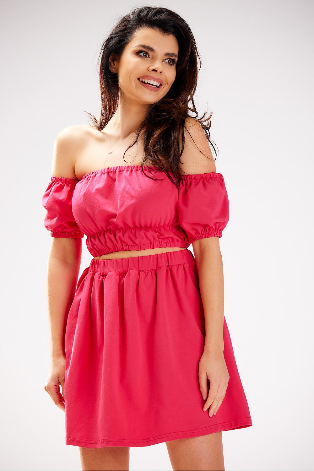 Elegant feminine cotton blouse with Spanish neckline by Infinite You, showcasing its refined silhouette and summer-ready design.