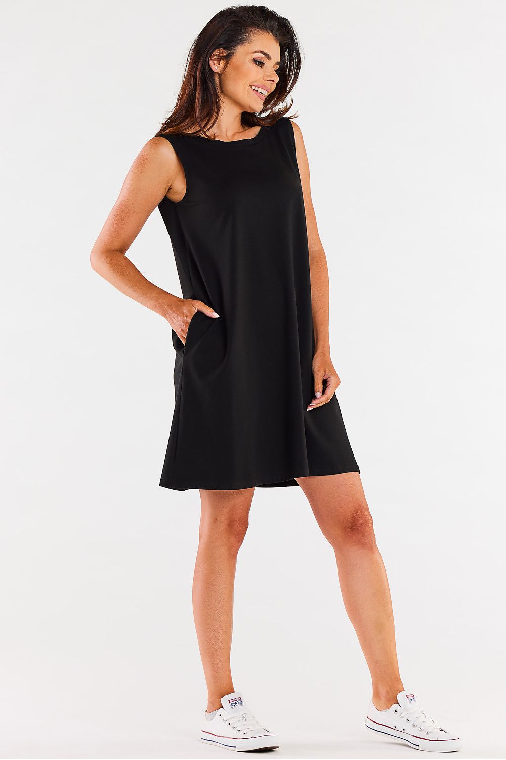 Stylish Luxe Daydress with a distinctive V-Back by Infinite You, offering both fashion and functionality for modern women's wardrobes.