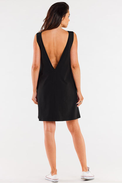 Elegant Luxe Sleeveless Daydress by Infinite You featuring a sophisticated V-back design and practical side pockets, perfect for stylish summer outings.