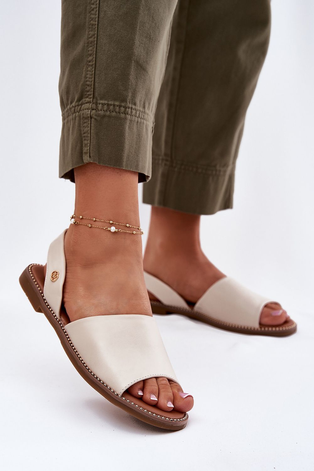 Elegant women's eco leather sandals with a 1.5 cm flat heel by Step in Style, perfect for summer outfits and available in sizes EU 36-41.