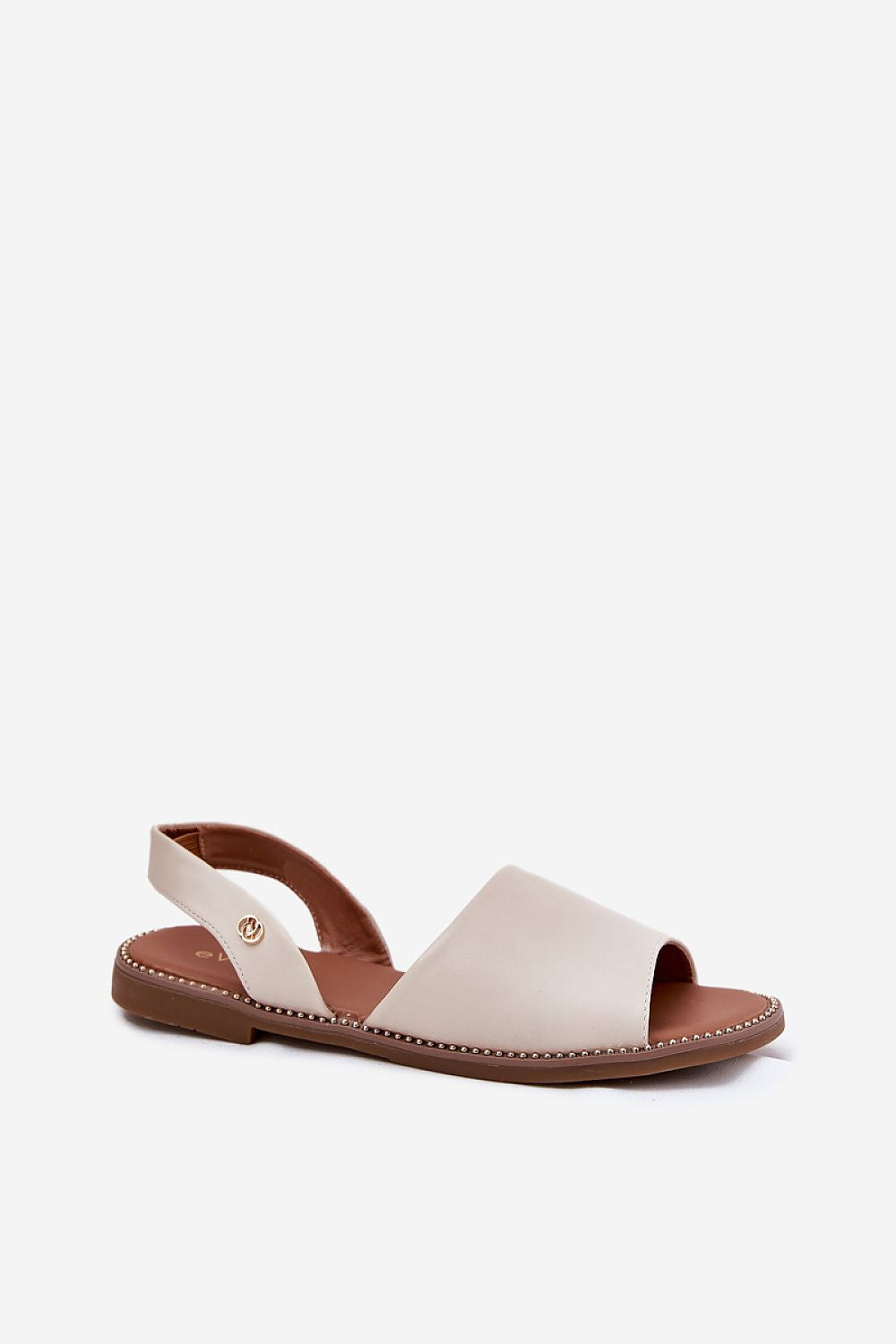 Stylish back view of eco leather women's sandals featuring decorative details by Step in Style, ideal for dresses and skirts.