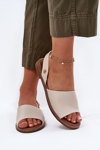 Elegant women's eco leather sandals by Step in Style with a 1.5 cm flat heel, perfect for summer outfits in sizes EU 36-41.