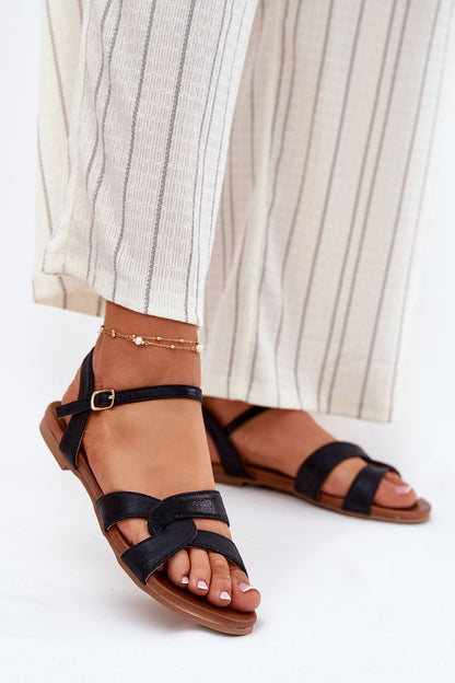 Luxury women's adjustable eco-leather sandals by Step in Style, featuring a comfort fit design and elegant buckle closure for a perfect fit. Ideal for warm weather and versatile summer outfits.