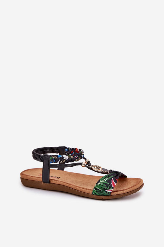 Elegant eco-leather sandals featuring a delicate braided strap and shimmering zircons, perfect for summer outings, designed by Step in Style.