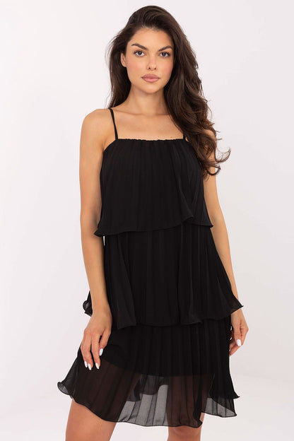 Close-up of the luxurious fabric of the Och Bella cocktail dress, made from a polyester-viscose blend for comfort and elegance.