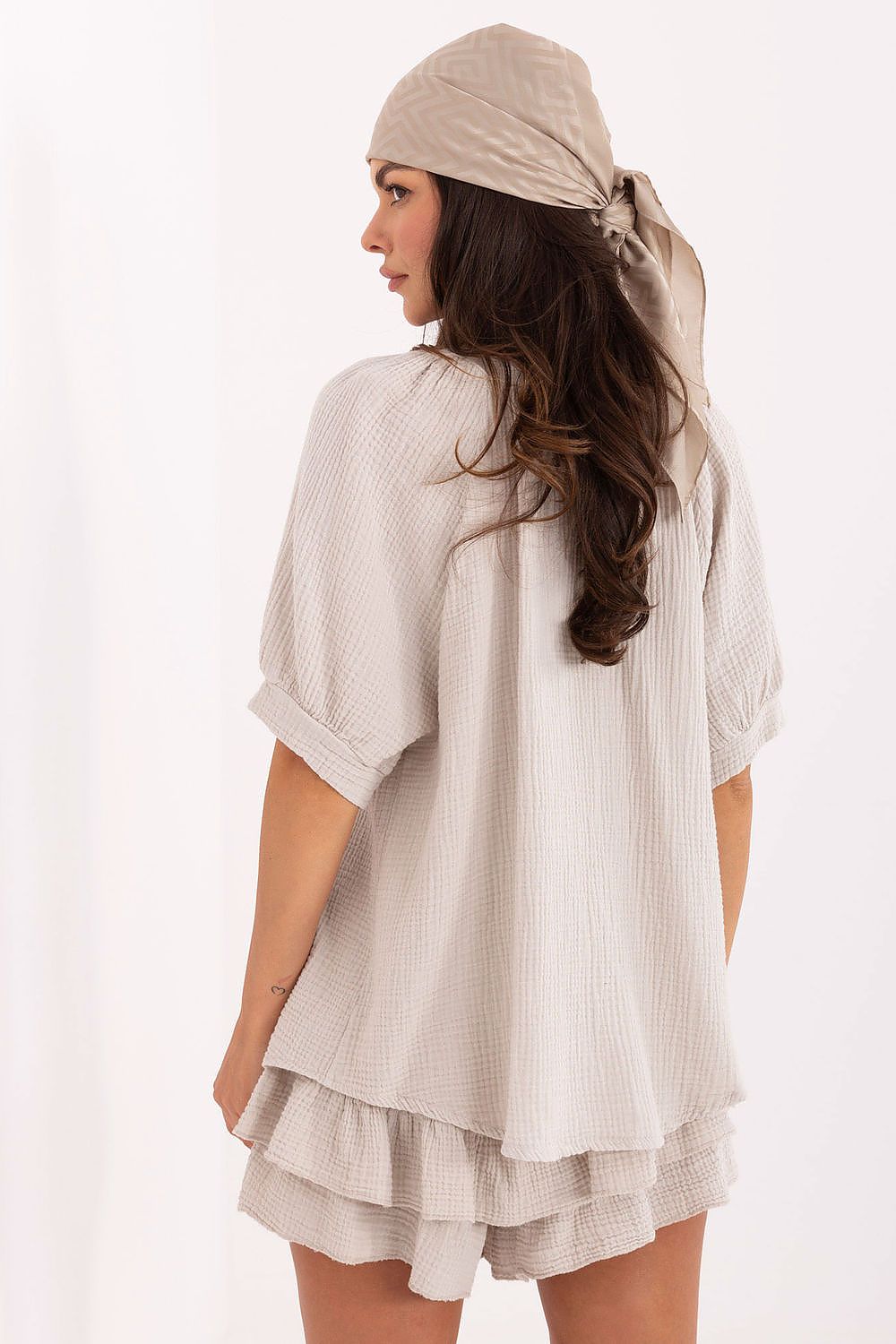 Och Bella Ruffled Shorts in light muslin cotton, ideal for refreshing summer looks, showcasing girly charm and comfort.