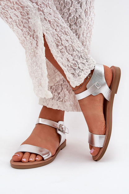 Luxury women's eco leather sandals by Step in Style with adjustable buckle and 1.5 cm flat heel, available in EU sizes 36-41.