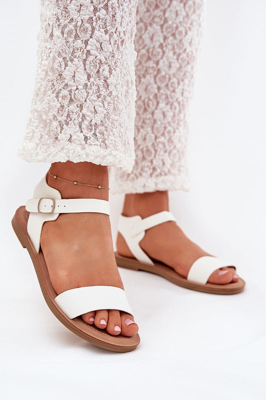 Elegant women's eco leather sandals by Step in style, featuring an adjustable buckle strap and a sophisticated design, perfect for summer outfits.