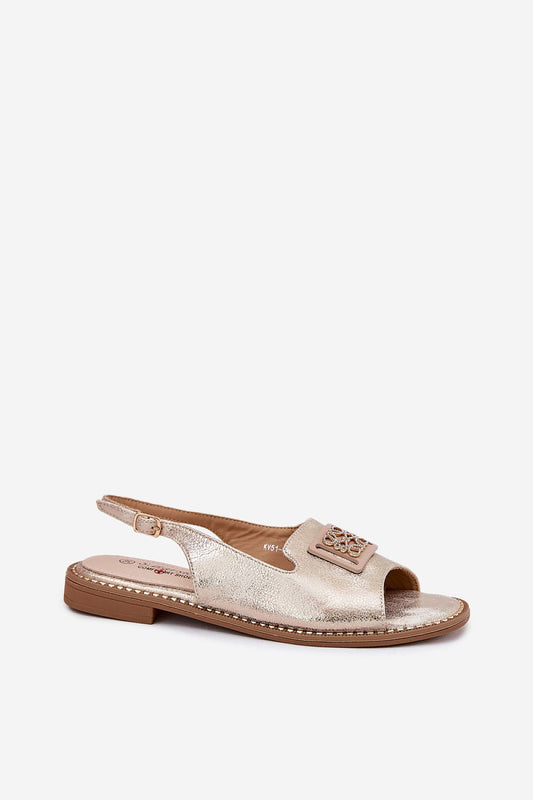 Elegant luxury eco leather women's sandals with adjustable strap from Step in Style, designed for comfort with natural leather footbed, perfect for summer.
