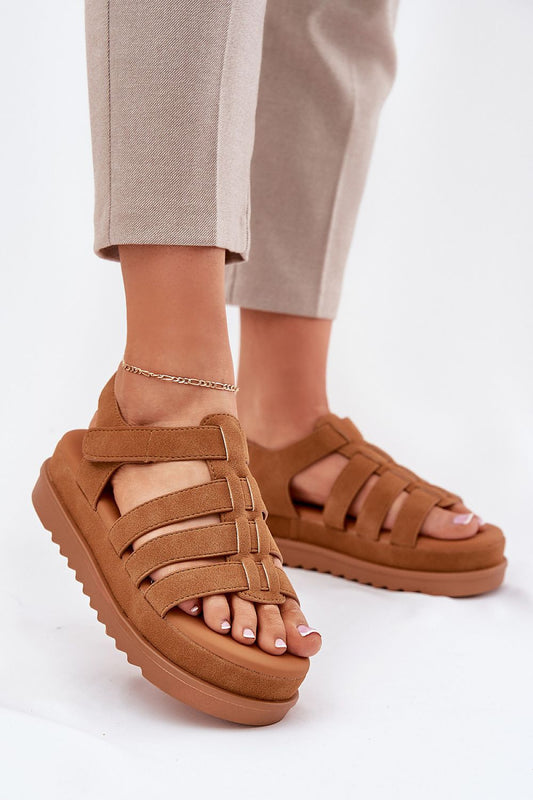 Elegant Women's Eco-Suede Platform Sandals with Velcro Adjustment by Step in Style, showcasing comfort and chic design perfect for summer attire.